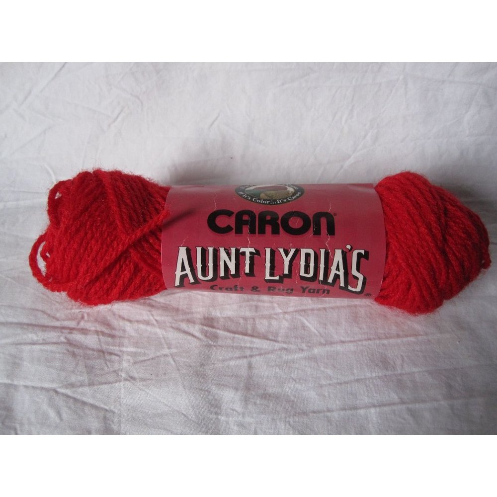 NEW Caron Aunt Lydia's Craft & Rug‎ Yarn 1 Skein 3 ply Red 60 yards Polyester